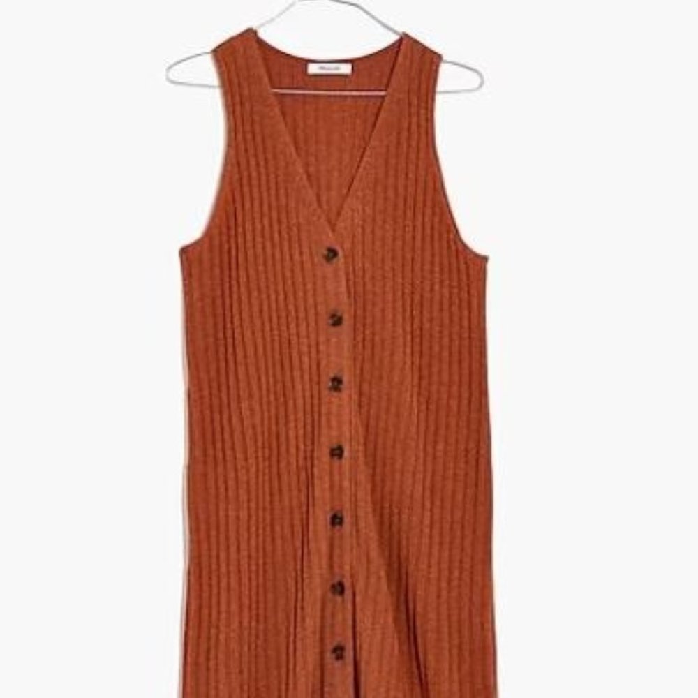 button-front tank sweater dress